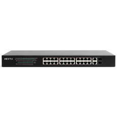 NEXT-POE6128SFP-TP 24포트 101001000M POE스위치 POE+ COMBO 1001000Mbps2TP2SFP Uplink 802.3af총용량 370W