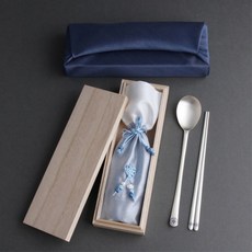 원 청색 장인어른 아버지 선물 은 수저세트 1벌 80%