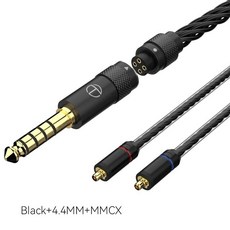 TRN T2 Pro16 코어 이어폰 은도금 HIFI 업그레이드 케이블 25 35 44 C타입 조명 QDC MMCX 075 078 MT4 TA4 MT1MAX, 22.Black mmcx 44