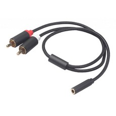 Zeyuan 오디오 어댑터 스테레오 잭 3.5mm Female to 2 X RCA Male with, 15.75 인치, 검은, TPE