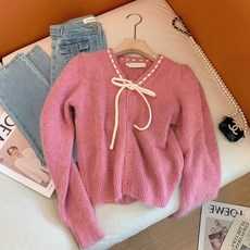 설레이는 러블리신상 핑크츄니트가디건(luke shop)