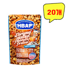 바프 카라멜 솔티드 땅콩&프레첼 120g, 20개