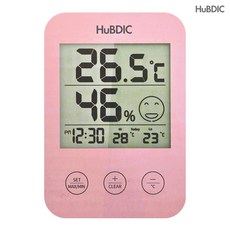 휴비딕 디지털시계 온습도계 HT-3 아기방 목욕탕 측정, 분홍색, 1개
