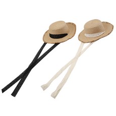 미스21 여성용 왕골 리본 라탄 밀짚 모자 2개 세트 (ot394)