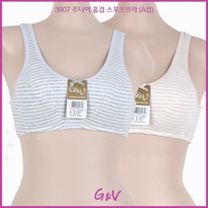 지앤비샵 G&V 주니어1단계 부직포홑겹 스포츠브라(팬티추가선택) GV3907