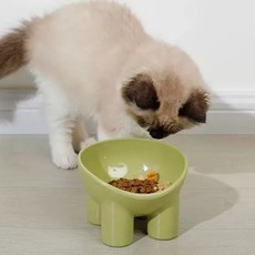 강아지밥그릇 고양이 식기 그릇 식탁, 옐로우, 1개