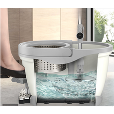  스핀 밀대 회전걸레 청소기 바퀴형 통돌이 물걸레, 민트 