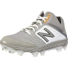 뉴발란스 남성용 3000 V4 TPU 몰드 미드 컷 야구화, 16, Grey/White