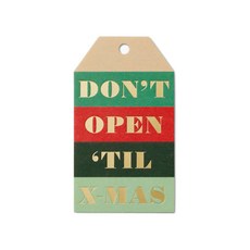 라이플페이퍼 Don`t Open til X Mas 크리스마스 기프트 택, 단품