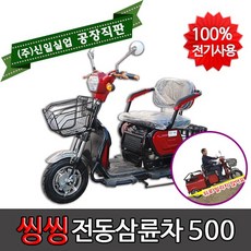 (주)신일실업 전동삼륜차 3륜오토바이 전동오토바이 씽씽500 스쿠터, 빨강