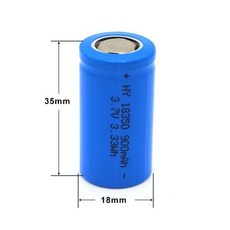 2PCS 18350 리튬 배터리 3.7V900mAh 대용량 충전식 보호, 2개