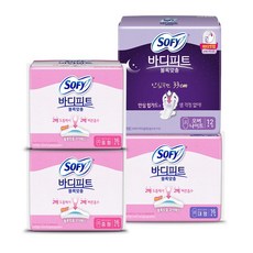 쏘피 바디피트 볼록맞춤 중형 16P x 2개 + 대형 16P + 오버나이트 12P