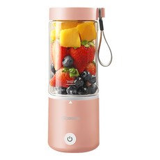 Gbasics 휴대용 텀블러 미니 믹서기 블렌더 420mL, 핑크