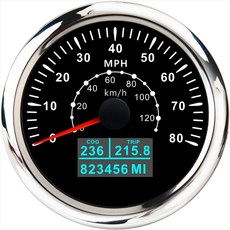 차량안테나 신호 증폭기 오토바이 a 85mm gps 속도계 안테나 7 색 led 방수 주행 거리계 조정 가능한 여행 odo cog 오토바이 요트 보트 자동차 9-32v, 80mph(120kmh) bs, 02 80mph 120kmh BS