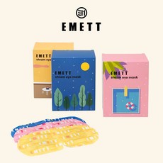 에밋 일회용 온열 스팀 아이 마스크, 3개, 10개입, 핑크(라벤더향)+옐로우(무향)+블루(우디향)