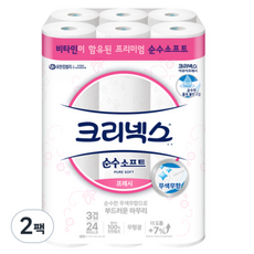크리넥스 펄프 3겹 순수소프트 프레시 화장지 27m, 24개입, 9세트