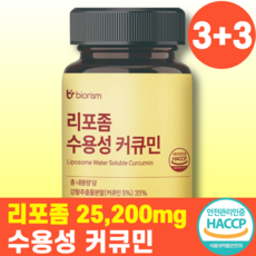 바이오리즘 리포좀 수용성 커큐민 강황, 6개, 120정