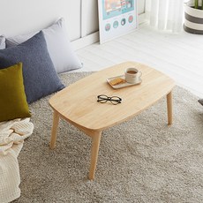 즐거운집 노를란 사각라운드 원목 접이식테이블 Nordland 좌탁/티테이블, 78x48(내추럴)