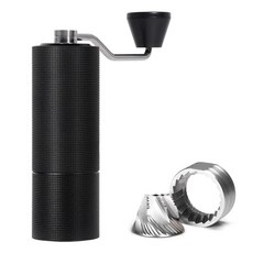 TIMEMORE 수동 커피 그라인더 CNC 스테인리스 스틸 원뿔형 버 커피 그라인더 용량 20g 체스트넛 C3 내부 조절 가능한 설정 푸어 오버 프렌치 프레스 커피용 핸드 그라, C3-블랙