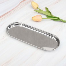 일제 스텐 카스타 받침 타원 접시 받침 트레이, 일제스텐카스타받침 (040579), 1개