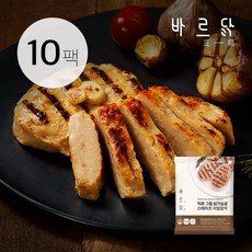 바르닭 직화그릴 닭가슴살 스테이크-리얼갈릭, 100g, 10개