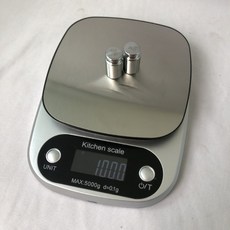 전자저울2kg 5KG 1kg 0.1g 고정밀 전자 주방 저울 계랑저울1kg 베이킹저울 요리저울 주방저울제품 배터리 미포함, 5kg /0.1g, CH305 그레이