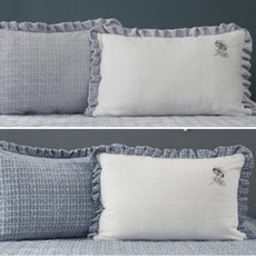 박홍근홈패션 아르누보 워싱 에어벨루어 자수 극세사 베개커버 1+1 (50x70cm), 베개커버 2장_레몬+레몬