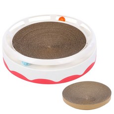 [창고정리] 고양이 빅 사이즈 라운드 캣볼 스크래쳐 리필형 50cm, 스크래쳐 핑크+추가 골판지1개, 1개