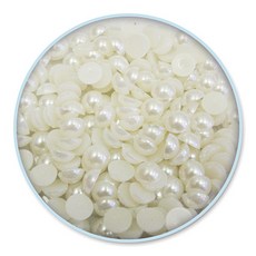 5000 유니아트 반쪽진주 반진주 혼합 아이보리 진주알 비즈공예 목걸이만들기 칼라진주, 8mm, 칼라혼합, 1개