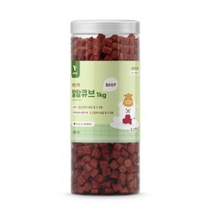 뷰인더펫 강아지간식 말랑큐브 소고기 대용량 1kg, 1개 - 강아지간식말랑큐브