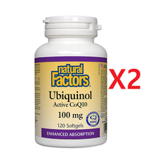 네추럴팩터스 유비퀴놀 액티브 CoQ10 100mg 소프트젤, 120정, 2개