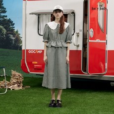 쥬시쥬디 여성용 J 펀칭 빅카라 체크 원피스 JXOP321B