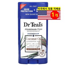 Dr. Teal's 데오도란트 알루미늄 프리 코코넛 오일 향, 1개, 75g