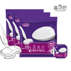 (3+1)홈크린 원형 물걸레청소포 20매 찌든때용 210mm 총 80매, 단일속성