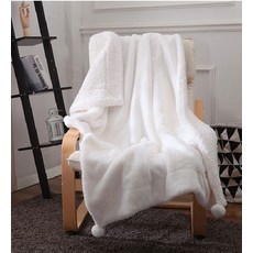 MIZCOZY 부드러운 더블 퍼 양면 담요 도톰한 블랭킷, 핑크