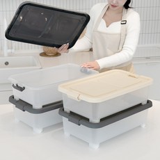 올유리빙 언더베드 리빙박스 침대밑 수납 정리함, 단일-2P, 그레이, 2개