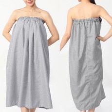 [ USS01 ] 검정색굵은줄무늬/검은색줄지/경량/여성용/여자용/마사지복/사우나/손님용/건강검진복/원피스/미용/안마/맛사지복/까운/가운
