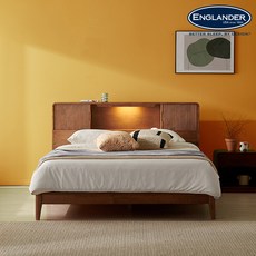 잉글랜더 칸톤 원목 LED 통깔판 침대(매트제외-QK)
