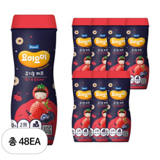 매일유업 요미요미 오가닉퍼프 아기과자 42g, 딸기블루베리, 48개