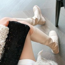 롱부츠흘러내림 고정 종아리넓은 토마토는 니하이웨스트 망사 레드 슬림 스판 미들 통 통굽