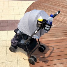 르메이어 3in1 유모차 2구 컵홀더 핸드폰 스마트폰 거치대, 더블컵홀더 블랙, 1개 - 이미지 4