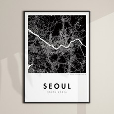 서울 Seoul 지도 맵 map 포스터 브로마이드 디자인 액자