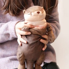 젊은이마켓 동물 캐릭터 수달인형필통 손목패드 받침대 학생필통