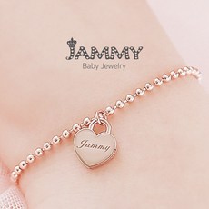 14K 하트 볼체인 아기 미아방지 팔찌 돌 백일 선물 금