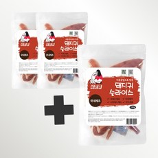 굿보이 수제간식 돼지귀슬라이스2+1 천연간식 수제간식, 3개 - 돼지귀