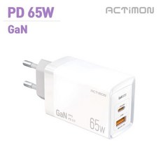 [엑티몬] GaN PPS PD 65W 초고속 2포트 듀얼 충전기 USB+C타입 노트북 질화갈륨 CtoC, 1개