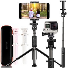 루이트 블루투스 삼각대 셀카봉 RT-645B PLUS, 블랙, 1개