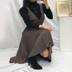 리즈데이즈 겨울 하객 코듀로이 밑단프릴 A라인 플레어 머메이드 레이어드 뷔스티에 롱 원피스