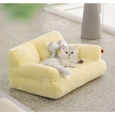 폭신한 애견 침대 반려묘 반려견 패브릭 소파베드 강아지침대 고양이침대, F, 1개