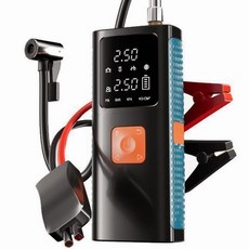 ZOZOFO 점프스타터 에어펌프 긴급시동 보조배터리 12V 휴대용 공기주입기 8000, 8000mAh, 1세트
